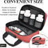 Kaddy Secure Pill Organizer Box, Storage for Medicine or Supplements, TSA Approved Lock (Red)