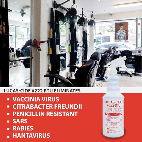 #222 RTU Hospital-Grade Salon and Spa 60 Second Disinfectant - 32 Oz (Quart)