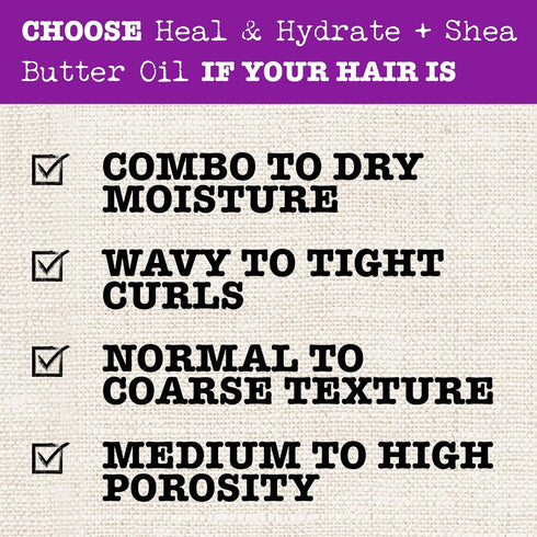 Maui Moisture Heal & Hydrate + Shea Butter Shampoo + Conditioner, 13 Fl Oz, for Tight Curly Hair