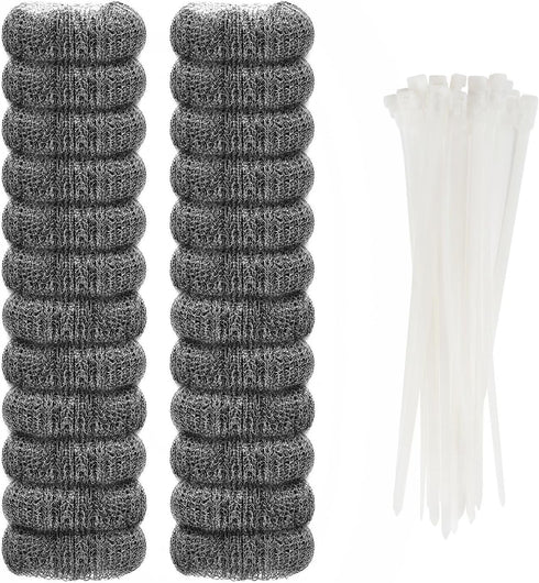 24 Pieces Stainless Steel Lint Traps for Washing Machine, Never Rust Washer Hose Snare Traps with 24 pcs Cable Ties