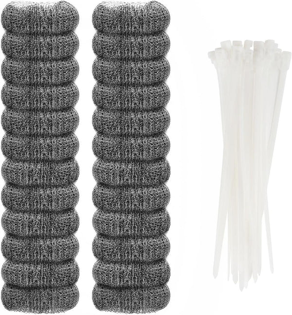 24 Pieces Stainless Steel Lint Traps for Washing Machine, Never Rust Washer Hose Snare Traps with 24 pcs Cable Ties