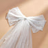 SWEETV Bridal Hair Bow Veil - White Bow Clip, Pearl Accessories for Bachelorette Party, Bridal Shower Gift