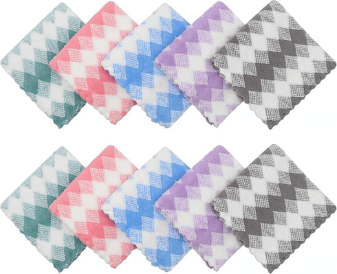 10 Pack Microfiber Cleaning Cloth, Lint Free Fast Drying Dish Rags, Super Absorbent Kitchen Dish Cloths for Washing