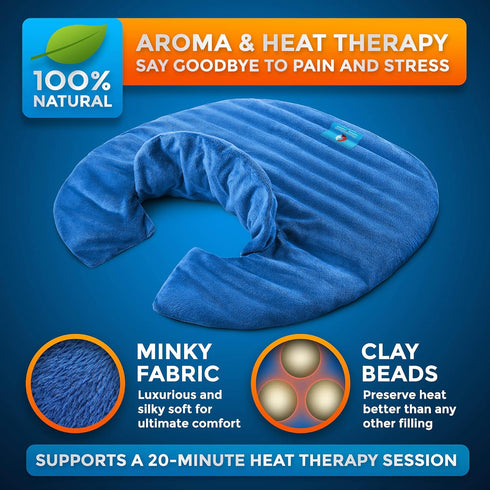 Microwavable Large Neck and Shoulder Wrap – Natural Therapy for Muscle Pain, Tension, Stress, Arthritis, Migraines
