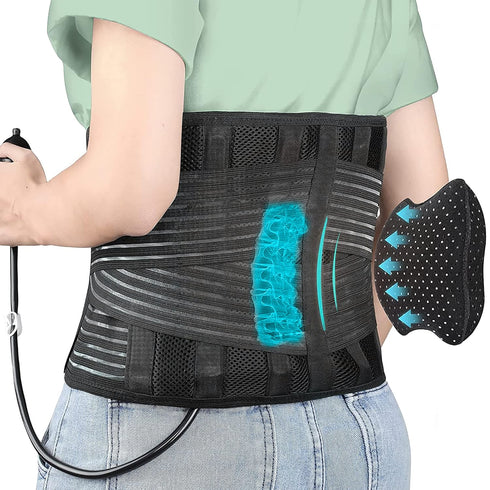 DARLIS Back Support Belt with Inflatable Lumbar Pad for Men Women - L/XL 39"-48"