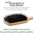 Natural Boar Bristle Hair Brush for Women, Men, Kids; Detangling Paddle Brush for Fine and Curly Hair