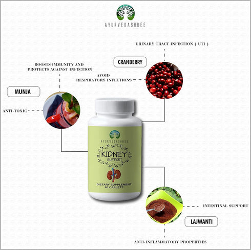 Kidney Support Herbal Supplement, 1000 MG Caplet for Healthy Kidney Function, Vegan, Gluten-Free
