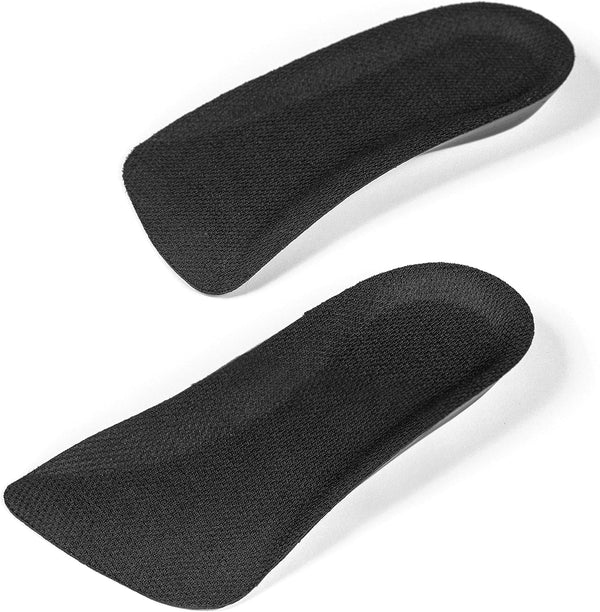 CALTO Half Elevator Insole for Men - 1/2 Inch Height Increase Taller Heel Lift Insert (2 Pack), Black