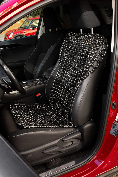 Zento Deals Bead Seat Cover Black Royal Wood Massage Cool Premium Comfort Cushion- Reduces Fatigue The Car or Truck