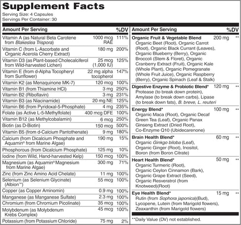NATURELO Mens Multivitamins - Whole Food Multivitamin for Men with Vitamins, 120 Vegetarian Capsules for Health