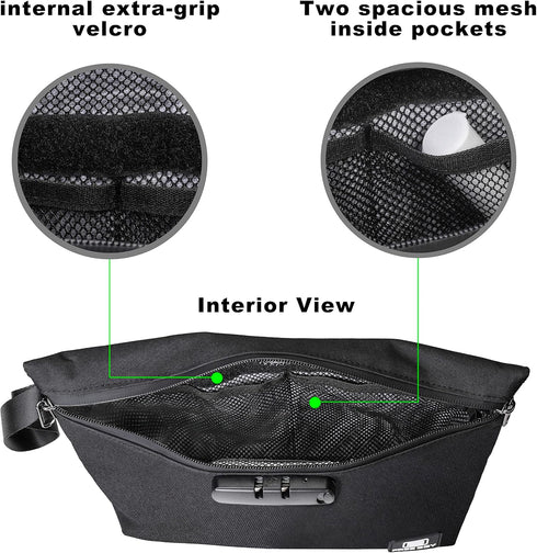 Free Boy Smell Proof Bags 11.8"x8.6" Durable Odor Proof Stash Bag with Combination Lock