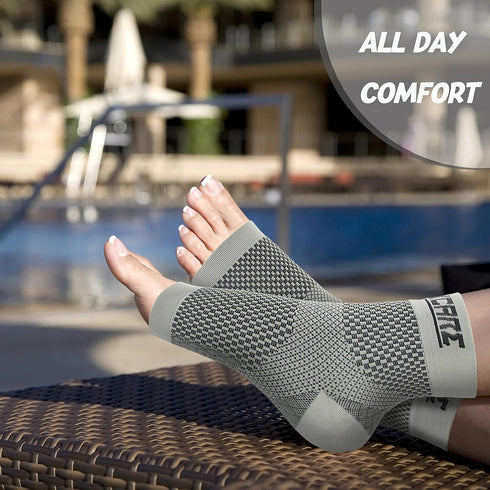 Compression Socks for Women & Men, Open Toe (2 Pairs), Best Ankle Compression Sleeve for Swelling and Heel Pain Relief