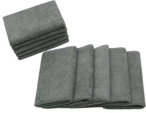 Microfiber Dish Cloths, Ultra Absorbent Kitchen Rags for Washing Dishes, Fast Drying Cleaning Cloth 10 Pack Gray