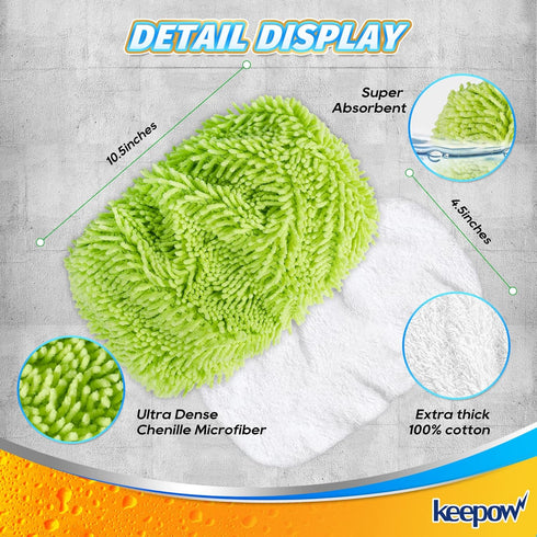 KEEPOW Reusable Dry Sweeping/Wet Mopping Cloths, Compatible with Swiffer Sweeper, 6-Pack Washable Microfiber
