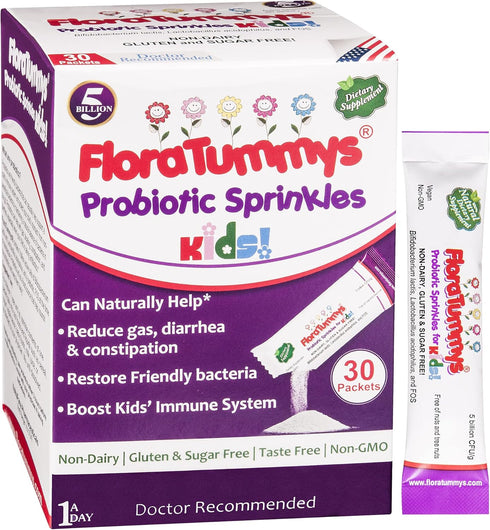 Probiotics for Kids, 30 Taste-Free Powder Packets, Non-Dairy, Gluten Free, Sugar Free, Vegan