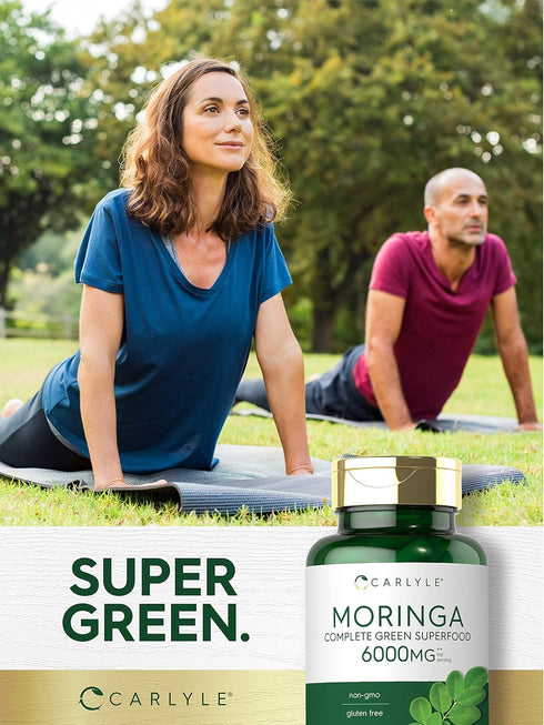 Carlyle Moringa Oleifera | 180 Non-GMO Capsules | Complete Green Superfood from Moringa Leaf Powder