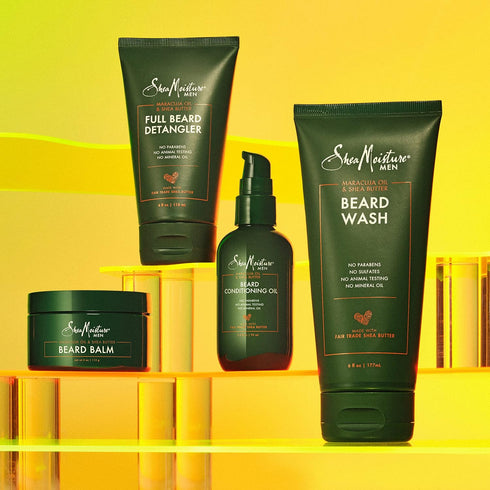 SheaMoisture Beard Oil & Beard Balm - Beard Kit for Men w/Maracuja & Fair Trade Organic Shea Butter