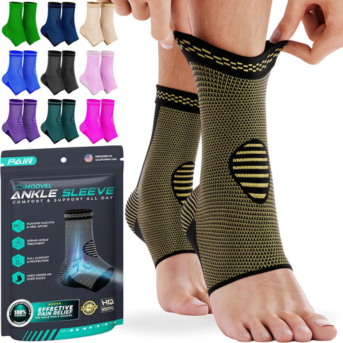 Modvel Foot & Ankle Brace Socks for Sprained Ankle Compression Sleeve, Support for Women & Men