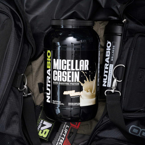 NutraBio Micellar Casein Protein Powder, 2 lbs Alpine Vanilla, Slow Digesting for Muscle Growth