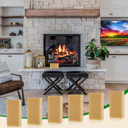 6 Pcs Soot Eraser Sponge for Cleaning, Reusable Dry Cleaning Sponge for Fireplace Soot, Dust, Dirt, and PET Hair Remover
