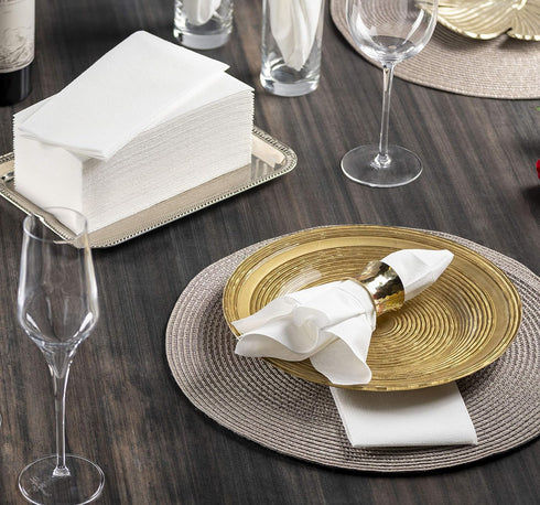 50-Pack Lintext Disposable Linen-Feel Guest Towels, 12" x 17", Soft and Absorbent Paper Napkin