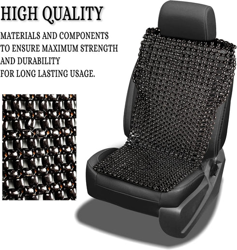 Zento Deals Bead Seat Cover Black Royal Wood Massage Cool Premium Comfort Cushion- Reduces Fatigue The Car or Truck