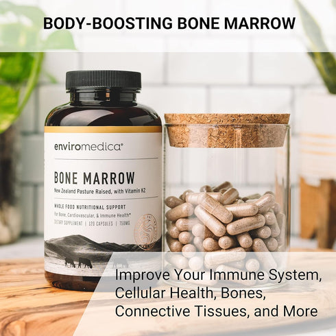 Enviromedica Freeze-Dried Bone Marrow Complex - with Cartilage and MCHA from Grass-Fed New Zealand Bovine, 120ct