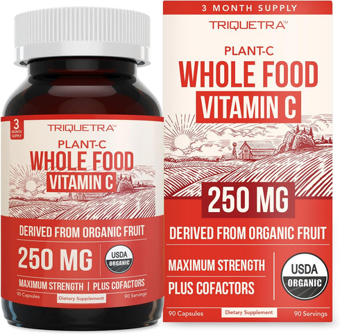 Organic Vitamin C | Whole Food Vitamin C from Fruit with Absorption Enhancing Cofactors - Vegan, 90 Servings