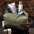 Vetelli Vintage Canvas Toiletry Bags, Waterproof Dopp Kits for Travel (Marco, Green)