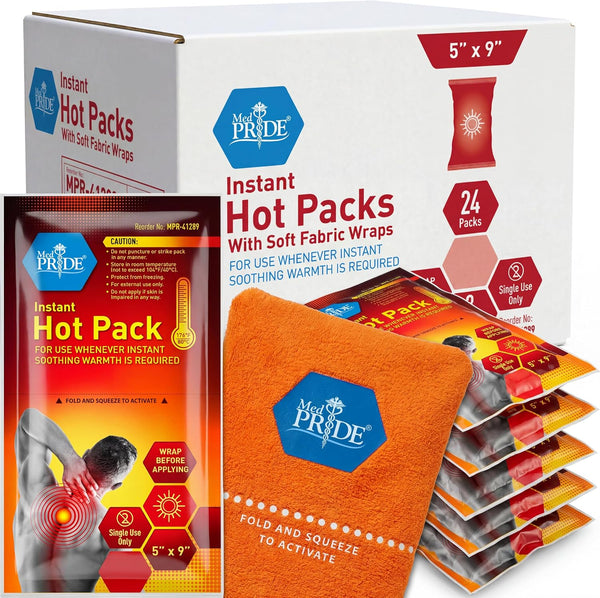 MED PRIDE Instant Hot Packs Disposable for Pain Relief, Activates Instantly, 5in