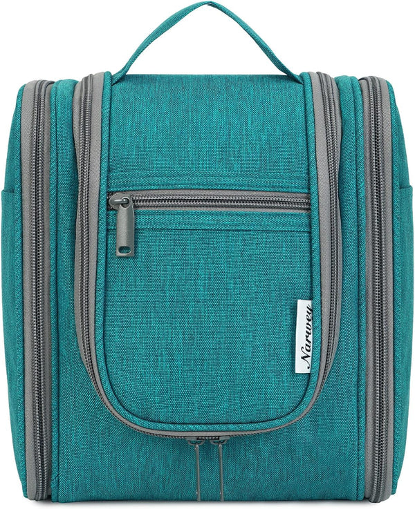 Narwey Hanging Travel Toiletry Bag, Cosmetic Makeup Organizer for Women and Men, Medium Teal