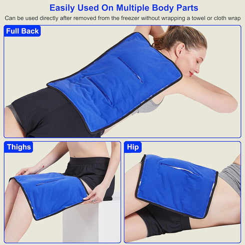 Koo-Care Extra Extra Large Gel Ice Pack for Injuries, Reusable Flexible Cold Therapy Compress for Full Back, XXL