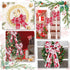 AnyDesign 24 Yards Christmas Wired Edge Ribbon, Red White Xmas Snowflake Truck Fabric Craft Ribbon for Gift Wrapping, 4