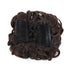 SWACC Short Messy Curly Dish Hair Bun Extension, Easy Stretch Combs, Clip in Ponytail, Dark Brown-4#