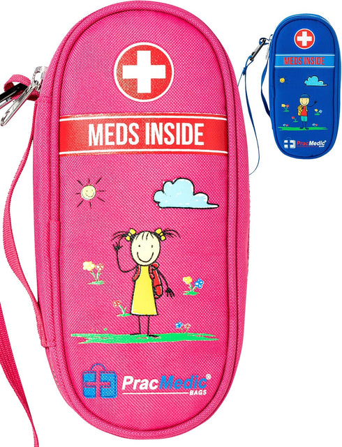 PracMedic Bags Insulated Epipen Carry Case for Kids - Holds 2 Epi Pens or Auvi Q, Allergy Medicine, Pink