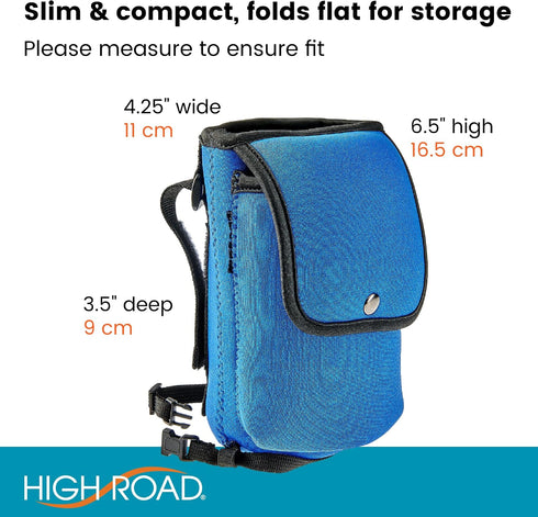 High Road Insulating Neoprene Bottle Holder and Phone Pocket - Unbreakable Cup Holder for Strollers, Scooters, Walkers