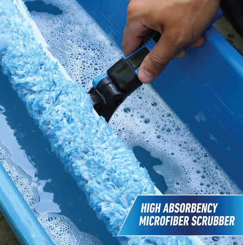 Unger Professional 18" ProFlex 2-in-1 Squeegee & Scrubber, Window Cleaning Tool with Pivoting Head, Reusable Sleeve