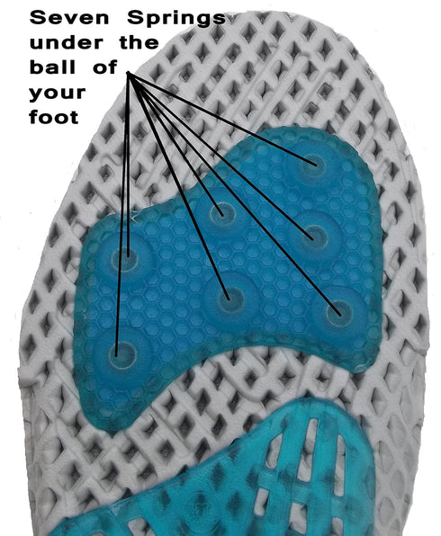 Soleeze Spring Loaded Shoe Inserts Insoles for Men & Women, Shock Absorbers For Your Feet! - Size X Large