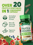 Super Fruits and Veggies - 60 Vegetarian Capsules, Non-GMO & Gluten Free Antioxidant Superfood Supplement