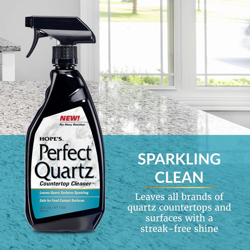 HOPE'S Perfect Quartz Countertop Cleaner, Streak-Free, Safe on Food Contact Surfaces, 23 Fl Oz