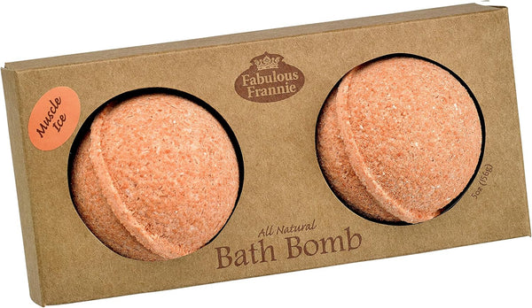 Fabulous Frannie Muscle Ice Natural Bath Bomb Gift Set, Handmade with Essential Oil, Salt, Coconut Oil, 2.5oz (Pack of