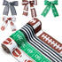 Football Wired Edge Ribbon - 4 Rolls 24 Yards Brown Green for Football Game, Rugby, DIY Craft