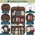 PAVILIA Hanging Toiletry Bag Men Women, Travel Kit Foldable Toiletries Organizer, Roll up Cosmetics Makeup Bag Accessories, Waterproof Essentials Dopp Case (Brown)