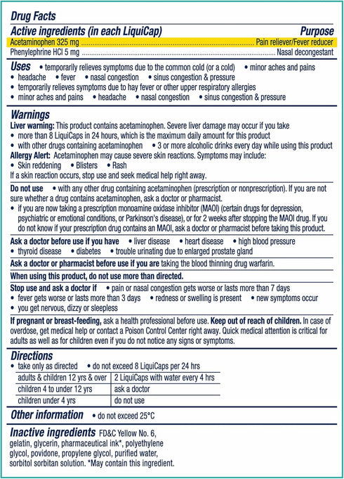 Vicks Sinex SEVERE LiquiCaps, Maximum Strength Sinus Relief, Non-Drowsy, 24 LiquiCaps for Headache & Congestion