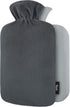 Qomfor Hot Water Bottle - with Soft Premium Fleece Cover - Dark Gray,