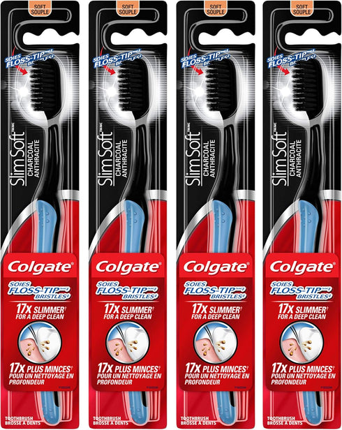 Colgate Slimsoft Charcoal Toothbrush | Combo Pack of 4