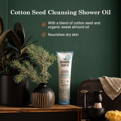 The Grandpa Soap Company Cottonseed Oil Body Wash with Organic Sweet Almond Oils | Vegan & Cruelty Free | 9.5 Fl. Oz.