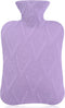 Samply Hot Water Bottle with Cover, 2L for Hot and Cold Compress, Neck and Shoulder Pain Relief, Light Purple