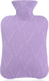 Samply Hot Water Bottle with Cover, 2L for Hot and Cold Compress, Neck and Shoulder Pain Relief, Light Purple
