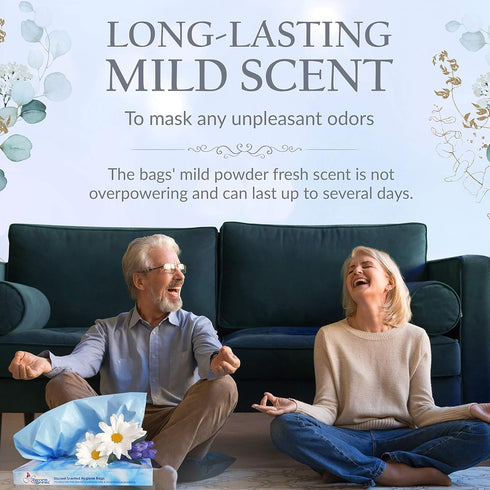 Heaven Scent Hygiene Bags, Discreet Waste Disposal for Adult Briefs and Feminine Products, 50 Bags